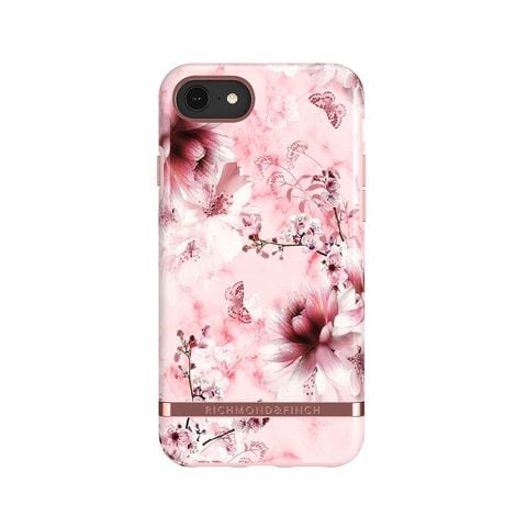おしゃれ 花柄 iPhone SE 3/ SE 2/8/7 フローラル Pink Marble Floral 