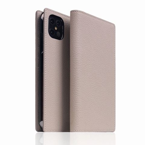 【SLG Design（エスエルジーデザイン）】iPhone12 Pro Max Full Grain Leather Case ライトクリーム  手帳型 スマホケース[▲][R]