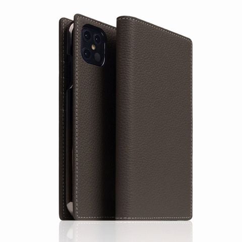 【SLG Design（エスエルジーデザイン）】iPhone12 Pro Max Full Grain Leather Case ブラウンクリーム  手帳型 スマホケース[▲][R]