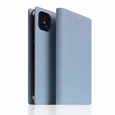 【SLG Design（エスエルジーデザイン）】iPhone12 Pro Max Full Grain Leather Case パウダーブルー  手帳型 スマホケース[▲][R]