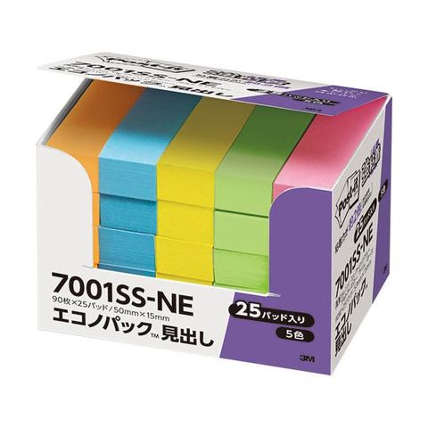 〔5個セット〕 3M Post-it ポストイット 再生紙エコノパック 見出し 3M-7001-GKX5 ３Ｍ 5個セット Post-it ポストイット 再生紙エコノパック ふせん