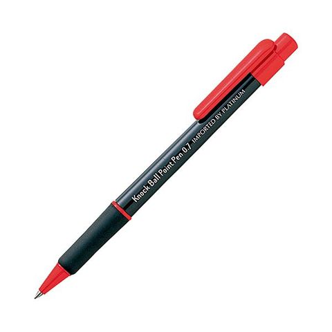 TANOSEE 【新品】TANOSEE ノック式油性ボールペン（なめらかインク） 0.7mm 赤 （軸色：クリア） 1セット（50本）