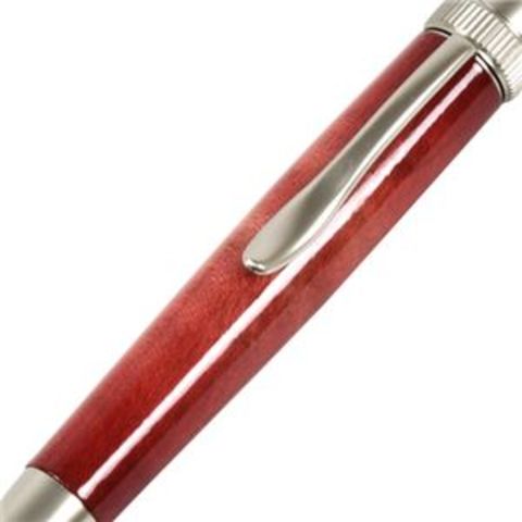 キャンディカラー ボールペン/文房具 【Red カーリーメイプル】 パーカータイプ 芯：0.7mm 日本製 文具 『Air Brush Wood  Pen』【同梱不可】【代引不可】[▲][TP]
