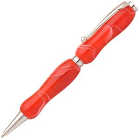 【新品】アクリルボールペン/文房具 【チェリーレッド Red】 クロスタイプ 芯：0.7mm 日本製 文具 オフィス用品 『Marble Pen』