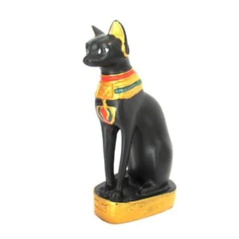 【古代エジプトのバステト神】【Mサイズ】猫型の女神 立像 猫神 彫像 彫刻 【同梱不可】【代引不可】[▲][TP]