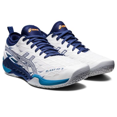 アシックス/asics】BLAST FF 3 ホワイト/ネイビー 24.5cm (1073A052 100) 室内 ハンドボール シューズ  【同梱不可】[△][ZX] 【同梱不可】: ホビナビ ANA Mall店｜ANA Mall｜マイルが貯まる・使えるショッピングモール