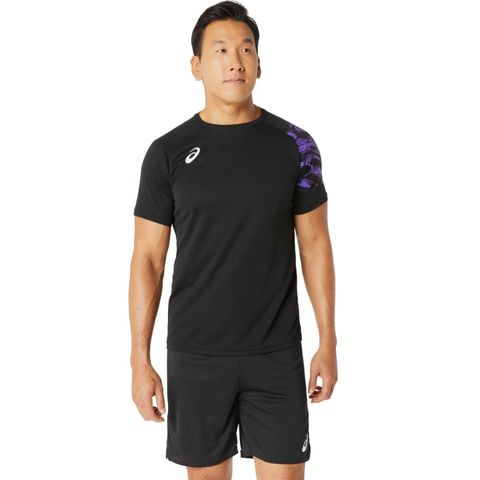 アシックス/asics】ドライ プリント 半袖 Tシャツ ブラック×ロイヤルアゼール XLサイズ (2051A328 001) バレーボール メンズ  ウェア 【同梱不可】[△][ZX] 【同梱不可】: ホビナビ ANA Mall店｜ANA Mall｜マイルが貯まる・使えるショッピングモール