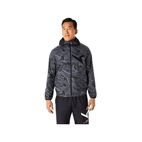 【asics/アシックス】2031E270 AIM WIND BREAKER GRAPHIC トレーニング SA メンズ ウェア ウィンドブレーカー  パフォーマンスブラック XL サイズ 【同梱不可】[▲][ZX] 【同梱不可】