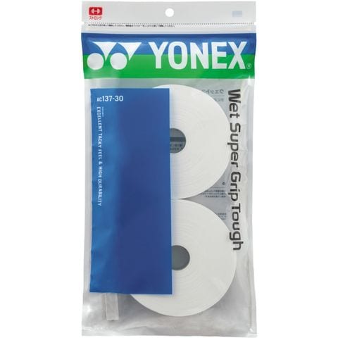 【YONEX/ヨネックス】ウエットスーパーグリップタフ ホワイト 日本製 グリップテープ AC137-30 【同梱不可】[▲][ZX] 【同梱不可】