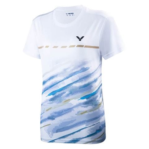 【ビクタースポーツ / VICTOR】ゲームシャツ ホワイト Mサイズ バドミントン ウェア 【同梱不可】[▲][ZX] 【同梱不可】