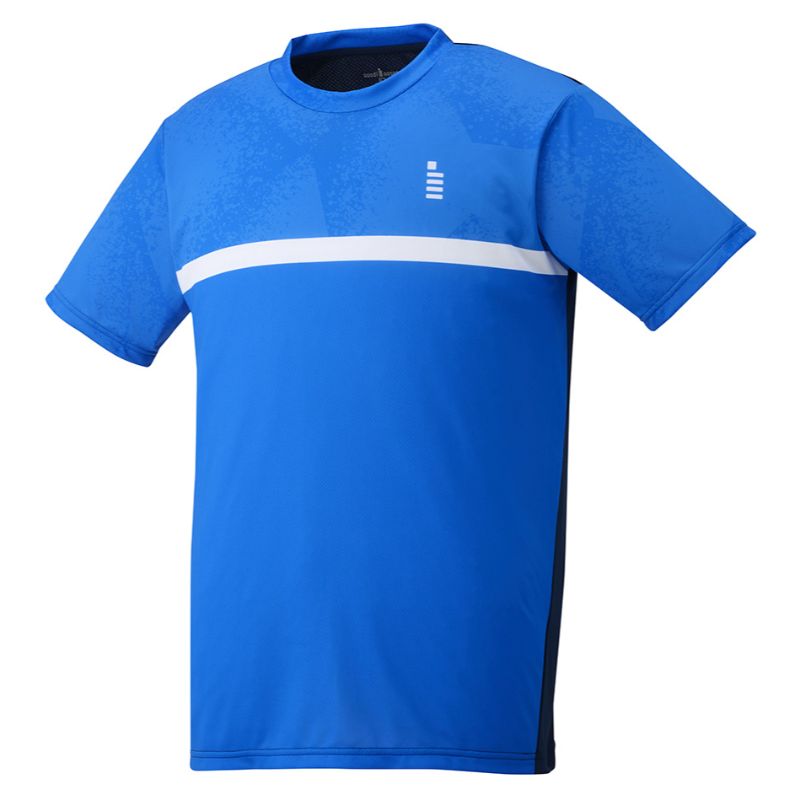 【GOSEN/ゴーセン】Lサイズ ゲームシャツ テニス バドミントン ウェア ユニセックス ブルー T2408 【同梱不可】[▲][ZX]