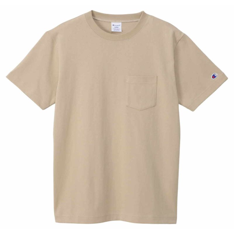 【CHAMPION/チャンピオン】Mサイズ 半袖 ポケット Tシャツ (メンズ) 782/サンドベージュ C3-X357 【同梱不可】[▲][ZX]