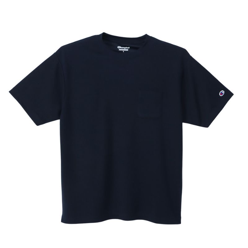 【CHAMPION/チャンピオン】Lサイズ 半袖 ポケットTシャツ (メンズ) 386/ダークネイビー C3-ZS316 【同梱不可】[▲][ZX]