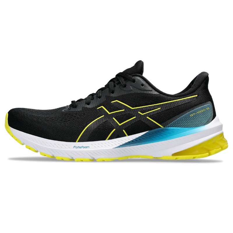 【asics/アシックス】25.0cm GT-1000 12 1011B631 Black/Bright Yellow ランニング シューズ（メンズ）  【同梱不可】[▲][ZX]