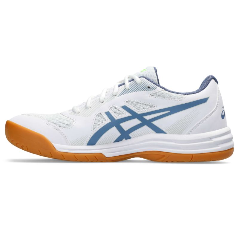 【asics/アシックス】27.5cm UPCOURT 5 バドミントン シューズ (メンズ) ホワイト×Dブルー 1071A086  【同梱不可】[▲][ZX]