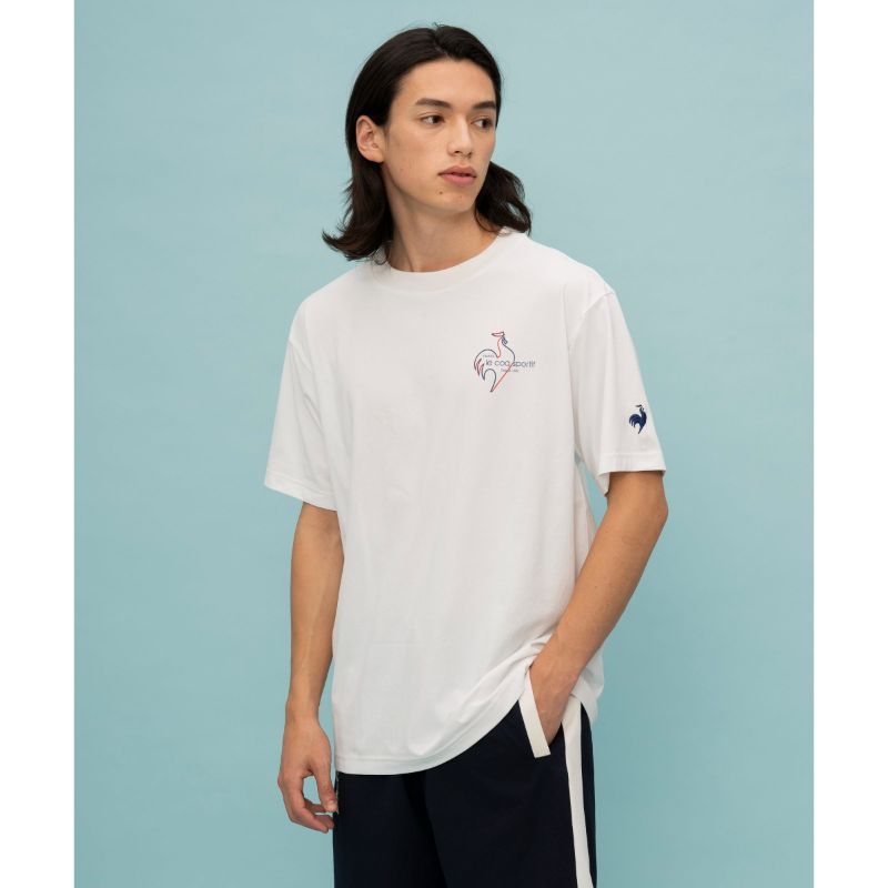 【le coq sportif/ルコック】Mサイズ シャツ 半袖 QMMXJA03 ホワイト 【同梱不可】[▲][ZX]