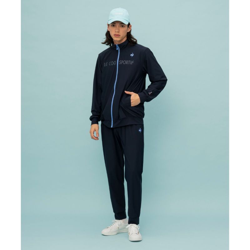 【le coq sportif/ルコック】Oサイズ 接触冷感ジャージ スタンドジャケット QMMXJF02 ネイビー 【同梱不可】[▲][ZX]