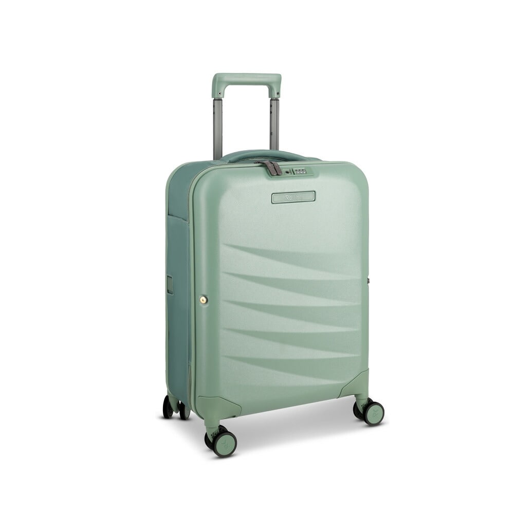 Rollink FLEX MONO スーツケース ≪40L/ヘッジグリーン≫ 折り畳みスーツケース 機内持ち込み キャリーケース 伸縮 TSAロック 静音 軽量 国内旅行 小型 出張 縮む 折りたたみ式 キャリーバッグ 大容量 おしゃれ 国内 旅行 4輪 2泊3日