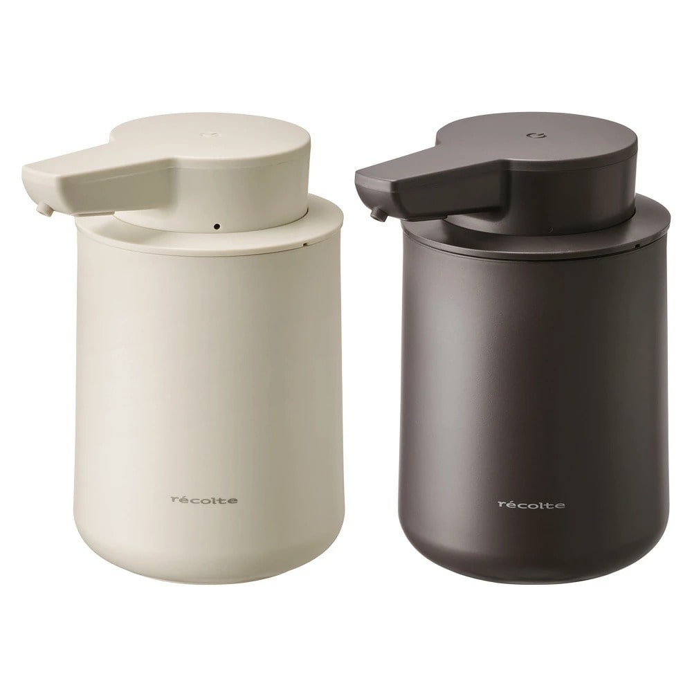 レコルト 充電式オートディスペンサー RDS-1 2個セット ≪泡/ナチュラルホワイトxダークグレー≫ ディスペンサー 自動 泡 液体 充電式 ハンドソープ 食器 洗剤 防水 おしゃれ かわいい 非接触 センサー付き コードレス キッチン ソープ 新生活 ギフト