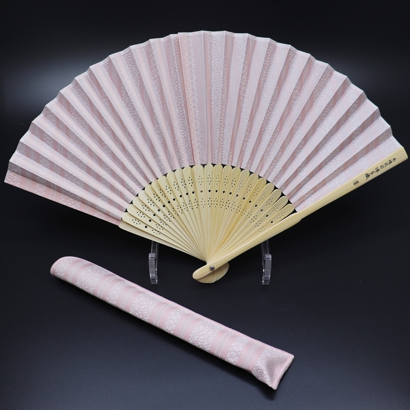 博多織扇子セット(総柄)【ピンク】