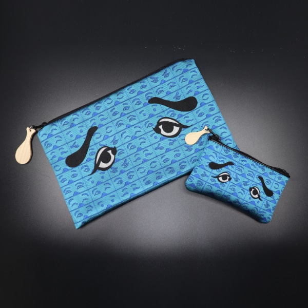 にわかポーチ/にわか小銭入れ(セット)【青】