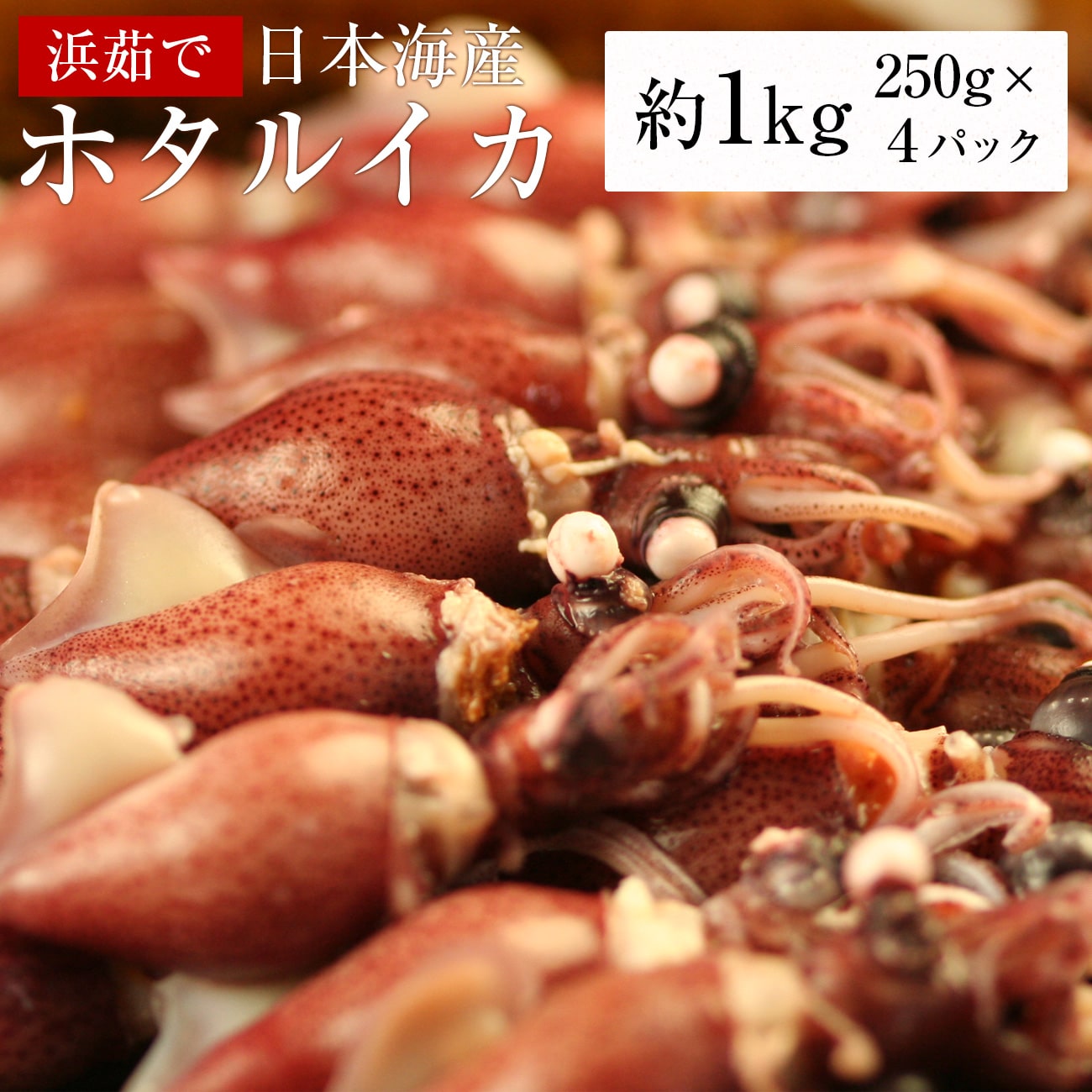 ホタルイカ（浜茹で）約1kg（約250g×4パック） 日本海産 ほたるいか 蛍烏賊 送料無料（北海道・沖縄を除く）