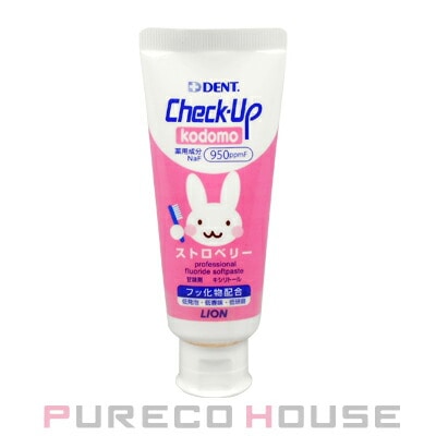 ライオン デント チェックアップ コドモ 60g #ストロベリー 【医薬部外品】