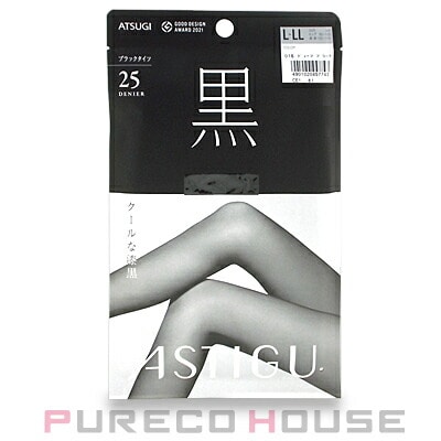 アツギ アスティーグ 【黒】 クールな漆黒 25デニール シアータイツ L～LL #016 ディープブラック