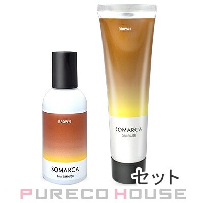 ホーユー ソマルカ カラーシャンプー ブラウン 150ml + カラーチャージ ブラウン 130g 【セット】