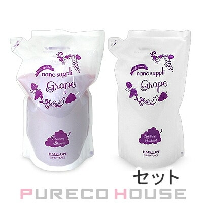 サニープレイス ナノサプリ クレンジング シャンプー グレープ 800ml レフィル + エッセンストリートメント グレープ 800ml レフィル 【セット】