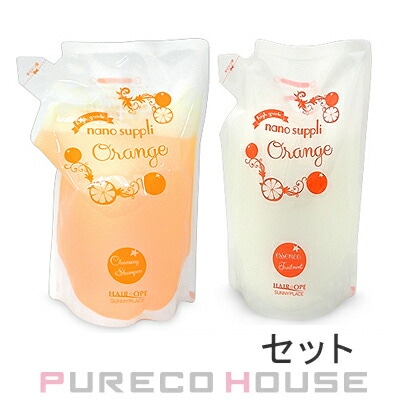 サニープレイス ナノサプリ クレンジング シャンプー オレンジ 800ml レフィル + エッセンストリートメント オレンジ 800ml レフィル 【セット】