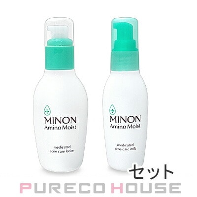 MINON (ミノン) アミノモイスト 薬用アクネケア ローション (保湿化粧水) 150ml 【医薬部外品】 + ミルク (保湿乳液) 100g 【セット】 【医薬部外品】