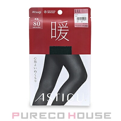 アツギ アスティーグ 【暖】 心地よいぬくもり 80デニールタイツ L~LL #480 ブラック