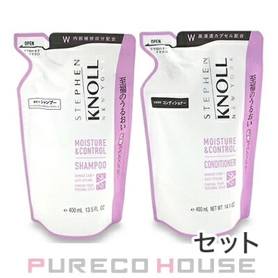 コーセー スティーブンノル モイスチュア コントロール シャンプー W (レフィル) 400ml + コンディショナー W (レフィル) 400ml 【セット】