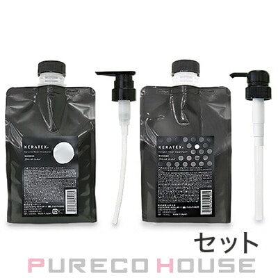 ハホニコ ケラテックス ファイバー シャンプー (レフィル) 1000ml 《ポンプ付》 + トリートメント (レフィル) 1000g 《ポンプ付》 【セット】