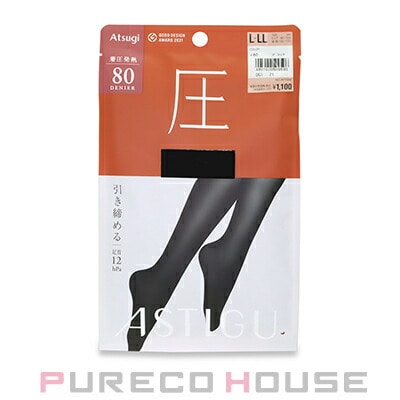 アツギ アスティーグ 【圧】 引き締める 80デニールタイツ L～LL #480 ブラック