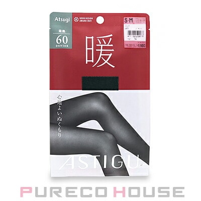 アツギ アスティーグ 【暖】 心地よいぬくもりタイツ 60デニール S~M #480 ブラック