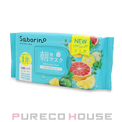 サボリーノ 目ざまシート 爽やか果実のすっきりタイプN (朝用フェイスマスク) 32枚入り