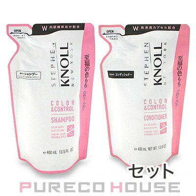 コーセー スティーブンノル カラーコントロール シャンプー W 400ml レフィル + コンディショナー W 400ml レフィル 【セット】