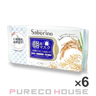 サボリーノ 目ざまシート ふっくら和素材のもっちりタイプ (朝用フェイスマスク) 28枚入り ×6個 【セット】