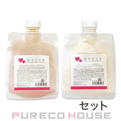 MUCUE (ムクエ) モイスチャーシャンプー 600ml + ヘアトリートメント 600g ピュアスウィート レフィル 【セット】