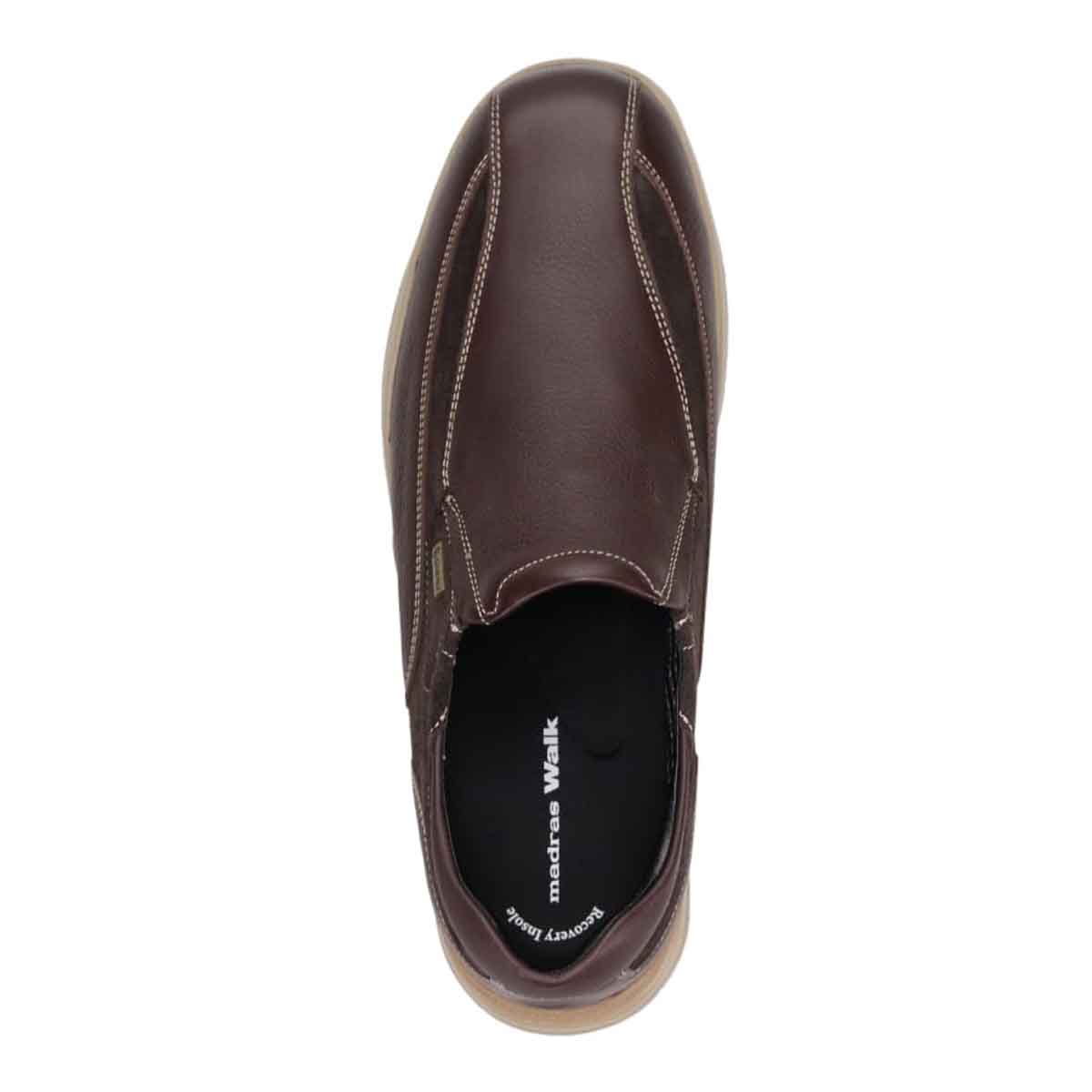 【GORE-TEX】マドラスウォーク madras Walk 「Recovery Shiatsu Insole」搭載で指圧効果により血行をよくする。 全天候快適 ゴアテックス スリッポンタウンカジュアルシューズ MW7401R D-BRNWN/D-BROWN 25