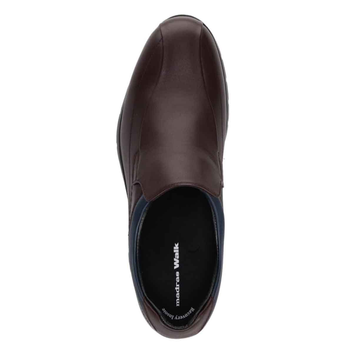 【GORE-TEX】マドラスウォーク madras Walk 「Recovery Shiatsu Insole」搭載で指圧効果により血行をよくする。 全天候快適なゴアテックススリッポン・カジュアルシューズ MW7702R D-BROWN/NAVY 25