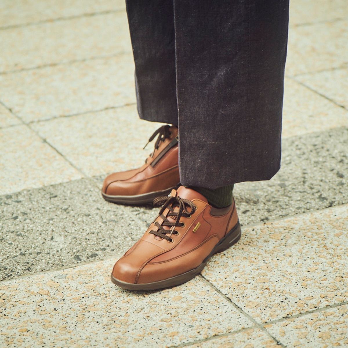 【GORE-TEX】マドラスウォーク madras Walk 「Recovery Shiatsu Insole」搭載で指圧効果により血行をよくする。 全天候快適 ゴアテックス レースアップタウンカジュアルシューズ MW7400R L-BROWN/BROWN 25