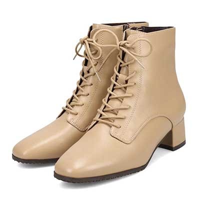 【撥水仕様】MODELLO ソフトレザー レースアップショートブーツ DML1908