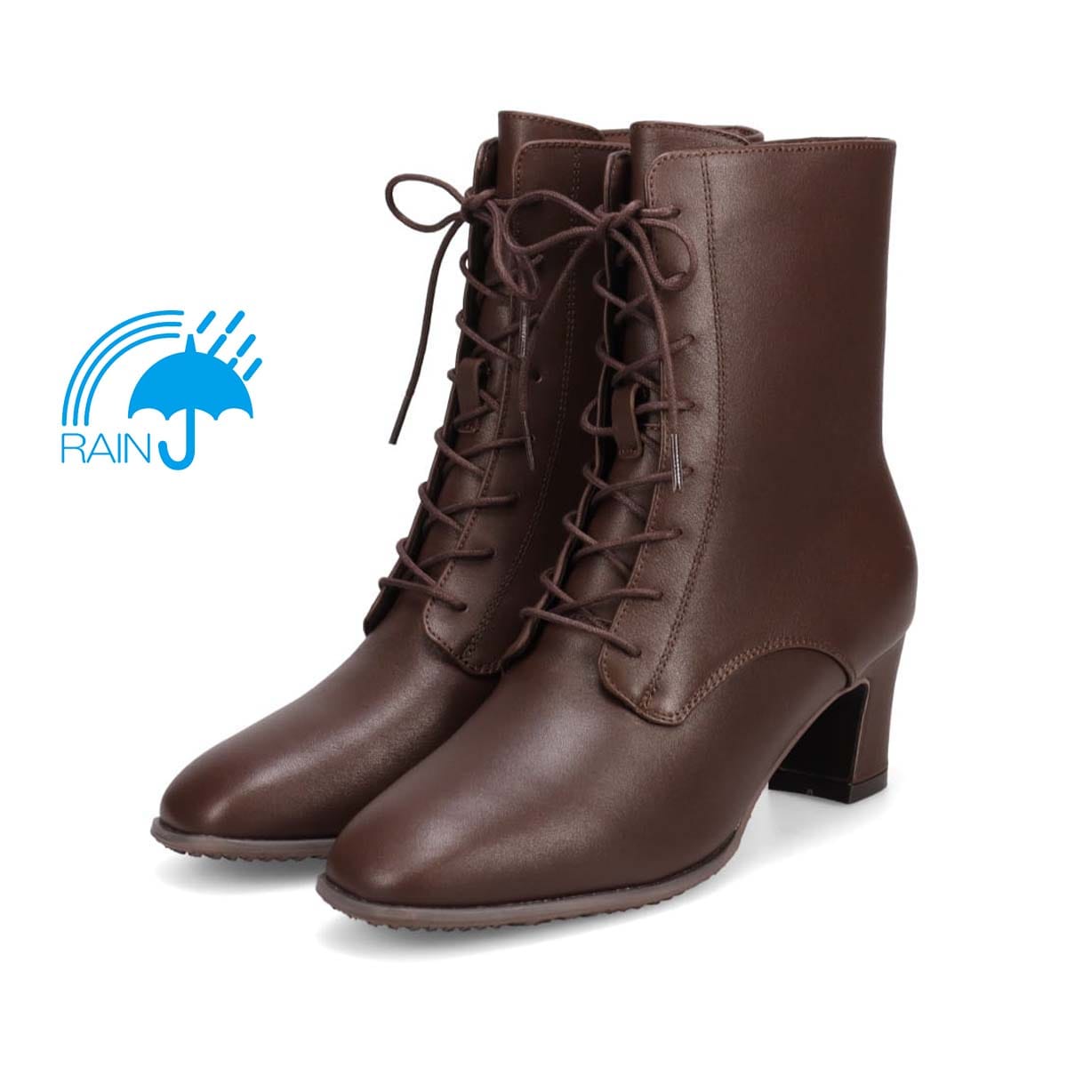 【撥水仕様】モデロ MODELLO 5.5cmヒール レースアップショートブーツ  DML5503