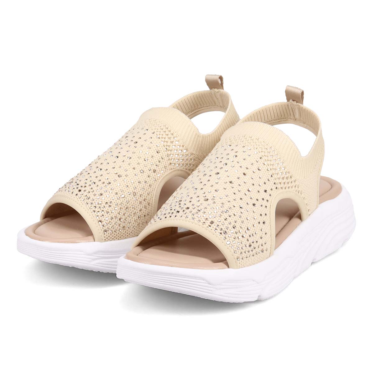 モデロ MODELLO ラインストーンが華やかなニットサンダル　DML6055