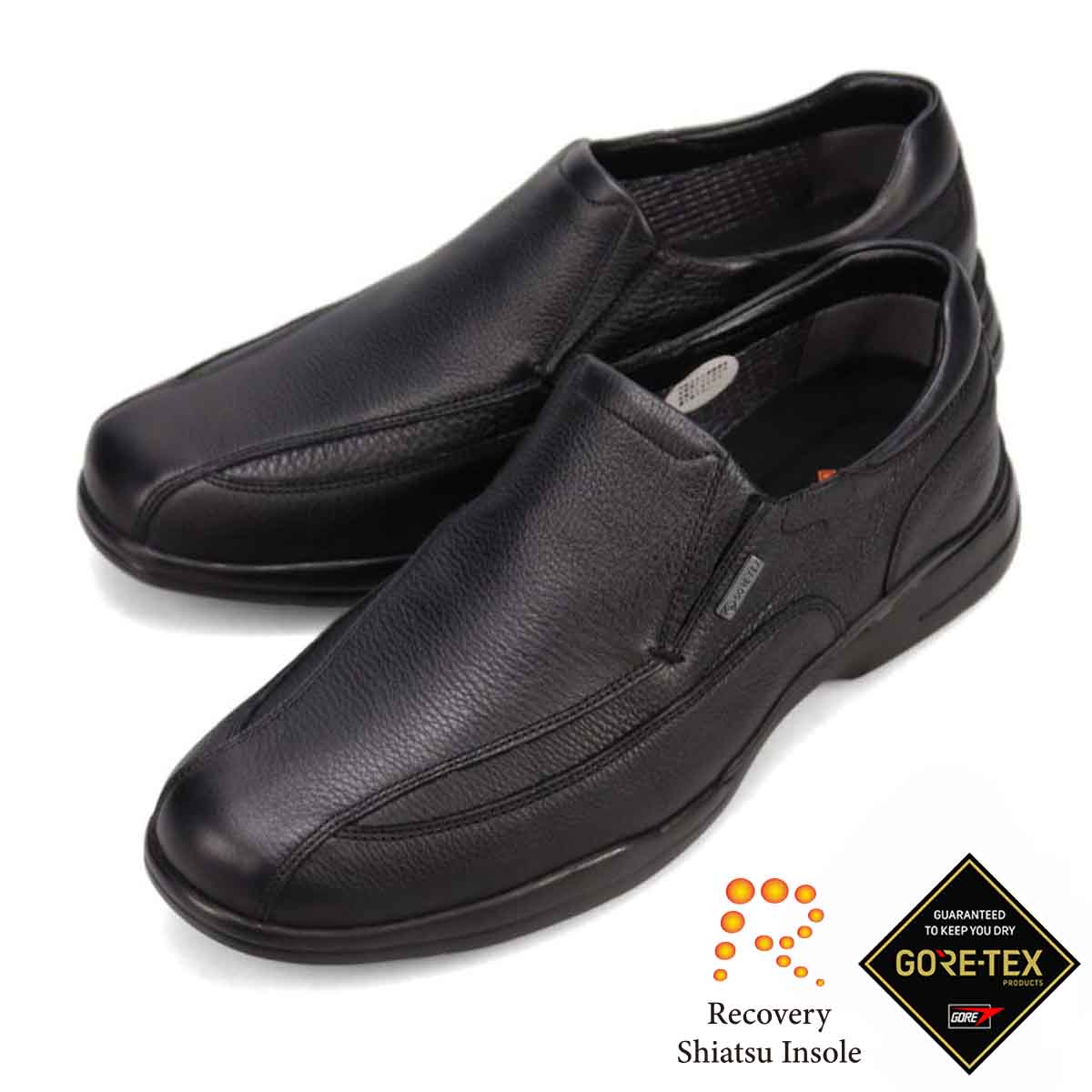 【GORE-TEX】マドラスウォーク madras Walk 「Recovery Shiatsu Insole」搭載で指圧効果により血行をよくする。　全天候快適 ゴアテックス　スリッポンタウンカジュアルシューズ　MW7401R