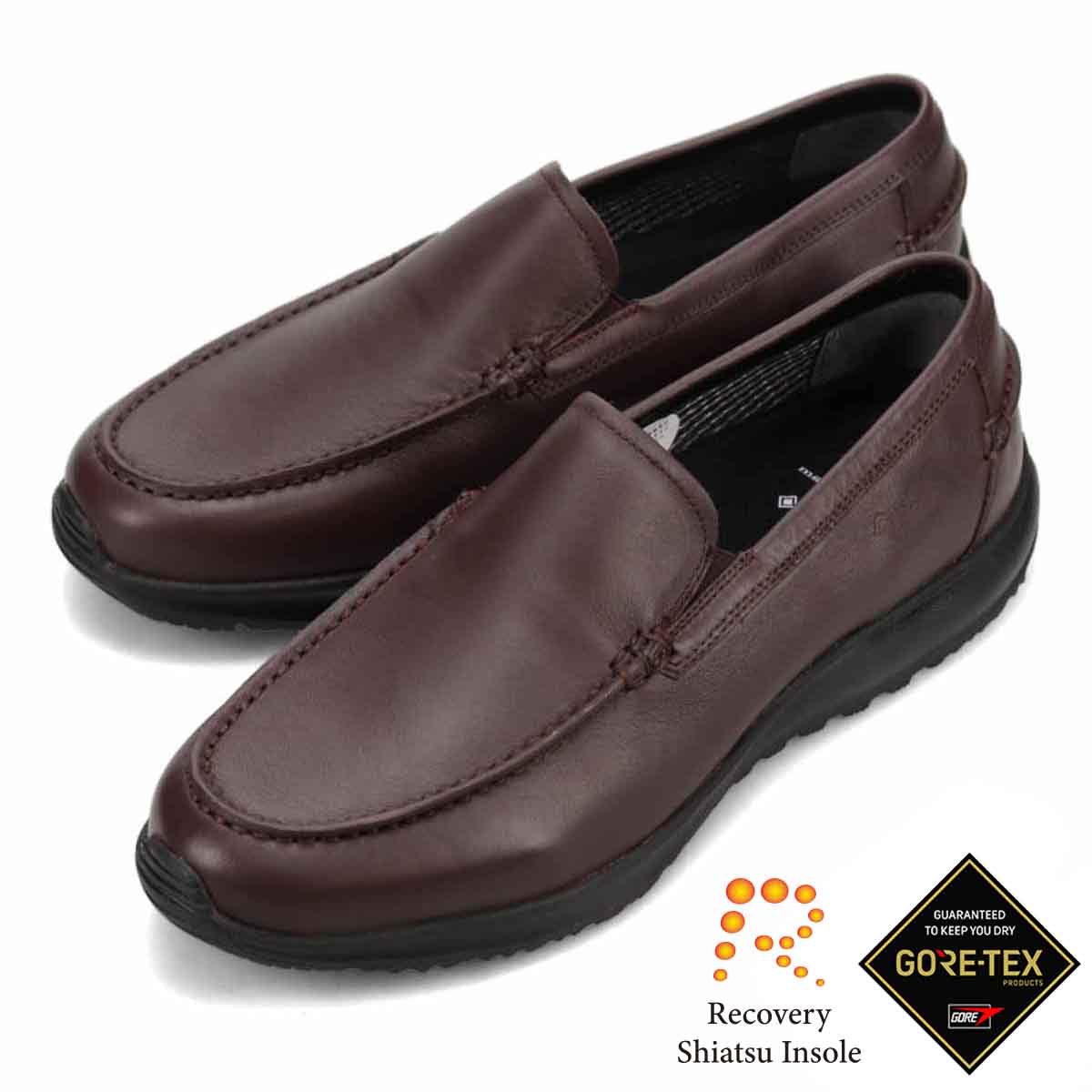 【GORE-TEX】マドラスウォーク madras Walk 「Recovery Shiatsu Insole」搭載で指圧効果により血行をよくする。　全天候快適な ゴアテックススリッポン・カジュアルシューズ　MW7605R