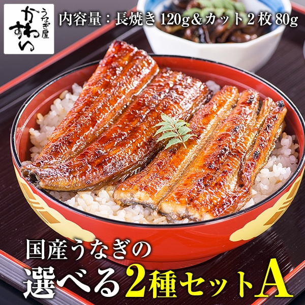 選べる!国産うなぎの2種セットA【長焼きとカット2枚】蒲焼き ウナギ 鰻 母の日 父の日 土用丑 お取り寄せ 冷凍 保存食 誕生日 記念日 贈り物